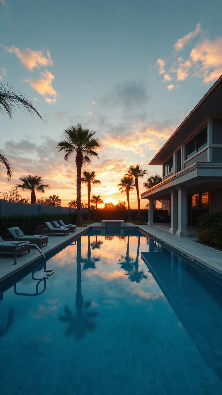 Luxury home tour at sunset